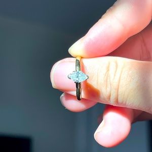 Marquis diamonds with 14k yellow gold ring